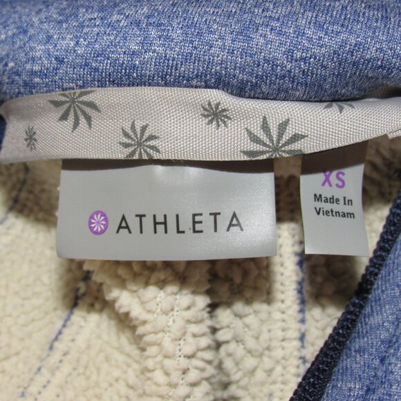 Athleta Blue Home Team Full Zip Hoodie Jacket Sherpa Lined Women's XS XSmall - Picture 8 of 8
